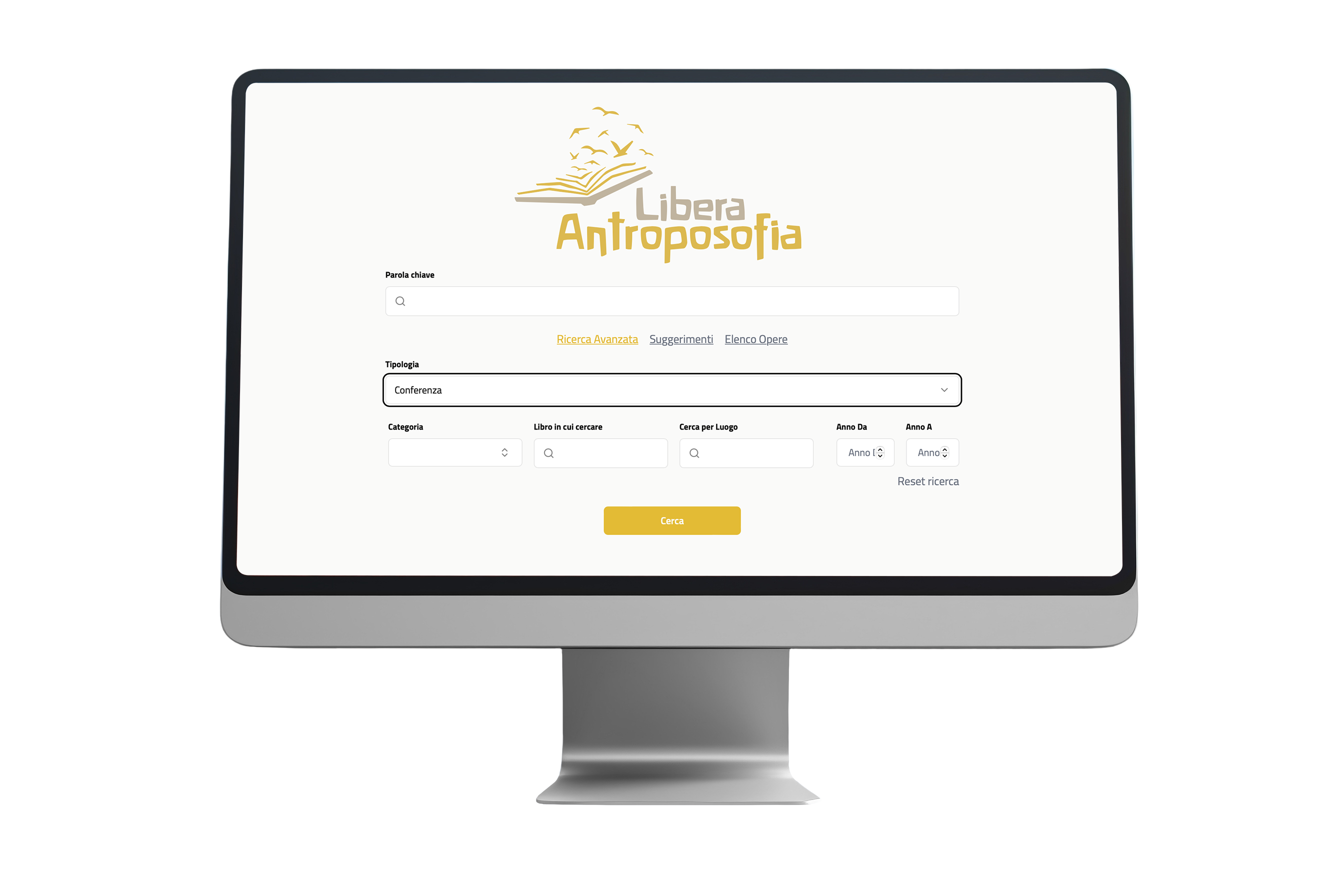 Schermata della ricerca avanzata